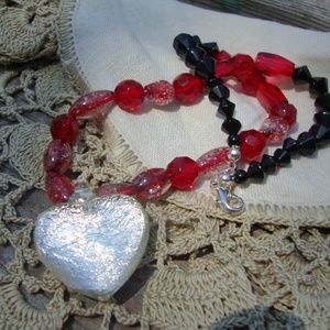 Artisan Glass LOVE Necklace NEW